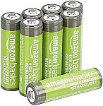 8-Pack Amazon Basics AA NiMH 2000mAh Rechargeable Batteries $6