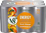 12-Pack 8-Oz V8 +Energy Drink (Peach Mango) $4.48