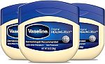 3-Pack 13-Oz Vaseline 100% White Petroleum Jelly Skin Protectant $7.69