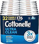 8-Pack 4-Count Cottonelle Family Mega Rolls Toilet Paper $23