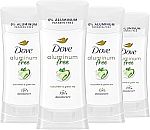 4 Count Dove Aluminum Free Deodorant for Women 2.6 Oz $7.75