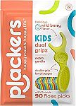 90 Count Plackers Kids Dual Gripz Floss Picks with Double Grip Handle $1.67