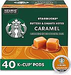 40 Count Starbucks K-Cup Coffee Pods (Caramel) $13.86