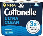 18 Mega Rolls Cottonelle Ultra Clean Toilet Paper $12.72