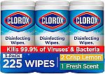 3-Pack 75-Count Clorox Disinfecting Wipes $10.57