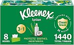 8-Box 180-Count Kleenex Lotion Facial 3-Ply Tissues $13