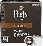 60-Count Peet's Coffee Dark Roast Coffee Pods (Major Dickason's Blend) $24.79