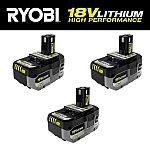 3-pack Ryobi ONE+ HP 18V HIGH PERFORMANCE Lithium-Ion (2 x 6Ah + 1 x 4Ah) $159