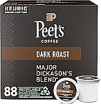 88ct Peet's Coffee Dark Roast Coffee Pods $29.56 ($0.33/ct)