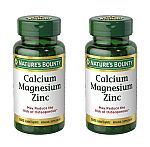 2 x 100 Count Nature's Bounty Calcium Magnesium & Zinc Caplets $4.94