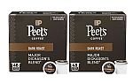 2 x 48-Count Peet's Coffee Dark Roast Coffee Pods (Major Dickason's Blend) $38 ($0.39/ea)