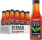 12-Pack 18.5-Oz Pure Leaf Iced Tea, Raspberry $11