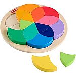 19-Piece Fisher-Price Wooden Color Shape Sorting Wheel Toy Puzzle $6.31