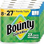 8-Pack Bounty Quick-Size Paper Towels Family Triple Rolls (2 for $42)