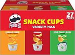27 Cups Pringles Potato Crisps Chips, On-the-Go Snacks $7.93