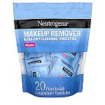20-Count Neutrogena Makeup Remover Facial Cleansing Towelette Singles $2.88