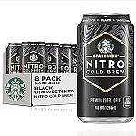 8-pack Starbucks - RTD Coffee Nitro Cold Brew, Black Unsweetened, 9.6 fl oz Cans $16.74