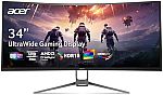 Acer Nitro 34” 1000R 21:9 Curved Zero-Frame QHD Gaming Monitor $199.99