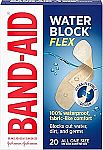 20-Count Band-Aid Brand Water Block Flex 100% Waterproof Adhesive Bandages $1.60