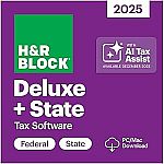 H&R Block 2025 Tax Software: Deluxe + State (PC/Mac) + Norton 360 Standard $23 and more