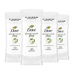 4-Pack 2.6-Oz Dove 0% Aluminum Deodorant Stick (Cucumber & Green Tea) $10.56
