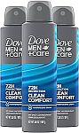 3 x 3.8 Oz Dove Men+Care Antiperspirant Dry Spray Deodorant $11.74