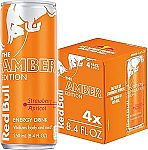 4-Pack 8.4 Fl Oz Red Bull Amber Edition Energy Drink, Strawberry Apricot $3.62