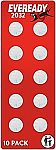 10-Ct Eveready 2032 3V Lithium Coin Batteries $3.59