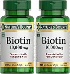 2-pack 120 Count Nature's Bounty Biotin Hair Skin and Nails Vitamins $10