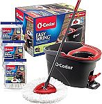 O-Cedar Easywring Microfiber Spin Mop & Bucket Floor Cleaning System with 3 Extra Refills $37.20