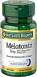 180 ct Nature's Bounty Melatonin, 1mg, 100% Drug Free Sleep Aid $3.40