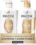 2-pack Pantene Shampoo & Conditioner Set, Daily Moisture Renewal 52.8 Oz Total $14.62