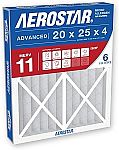 Pack of 6 Aerostar Air Filter 20x25x4 MERV 11 AC Filter, HVAC, Furnace Filter $67.93