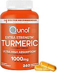 240 Count Qunol Turmeric Curcumin 1000mg, Ultra High Absorption Supplement $28.49