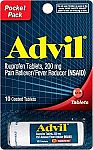 10 Count Advil Sinus Congestion and Pain Relief Medicine with Ibuprofen and Phenylephrine HCl $1.47