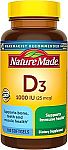 100-Ct. Nature Made Vitamin D3 1,000 IU Liquid Softgels $2.19