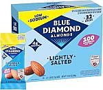 32 Pack Blue Diamond Almonds Low Sodium Lightly Salted Snack Nuts, 100 Calorie Packs, 0.6 Ounce $12