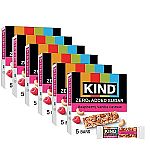 30-Ct 1.2-Oz KIND ZEROg Added Sugar Snack Bars, Raspberry Vanilla Cashew $16.98