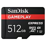 SanDisk 512GB GamePLAY microSD Express Card $90