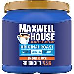 Maxwell House Ground Coffee, Original Roast, 27.5 oz Canister $9.21