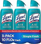 3-Pack 10-Oz Lysol Air Sanitizer Spray (Simple Fresh) $10