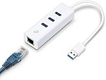 TP-Link USB 3.0 to Ethernet Adapter, 3-Port USB Hub Laptop Network Adapter $12