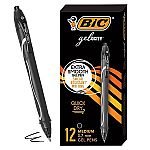 12-Ct BIC Gelocity Quick Dry 0.7mm Medium Retractable Gel Pens (Black) $7.72