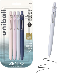 4-Count uniball Zento Gel Pens, Black Ink, 0.7mm Medium Point $5.29