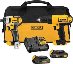 DeWALT 20V MAX Cordless Drill + Impact Driver Combo Kit $129 + Free Shipping