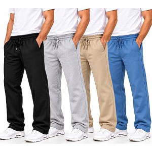 4-Pack WIDE LEG Open Bottom Sweatpants $27.99