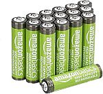 16-Pack Amazon Basics Rechargeable AAA NiMH Batteries $7.20