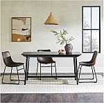 Walker Edison Mid-Century Black Ash Solid Wood 60 in. Trestle Dining Table $80 + Free Shipping