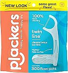 300 Count Plackers Twin Line Dental Floss Picks $5.50 + Get $0.60 Amazon Credit