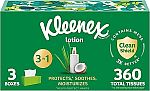 3-Pack 120-Count Kleenex Lotion Facial Tissues $4.69